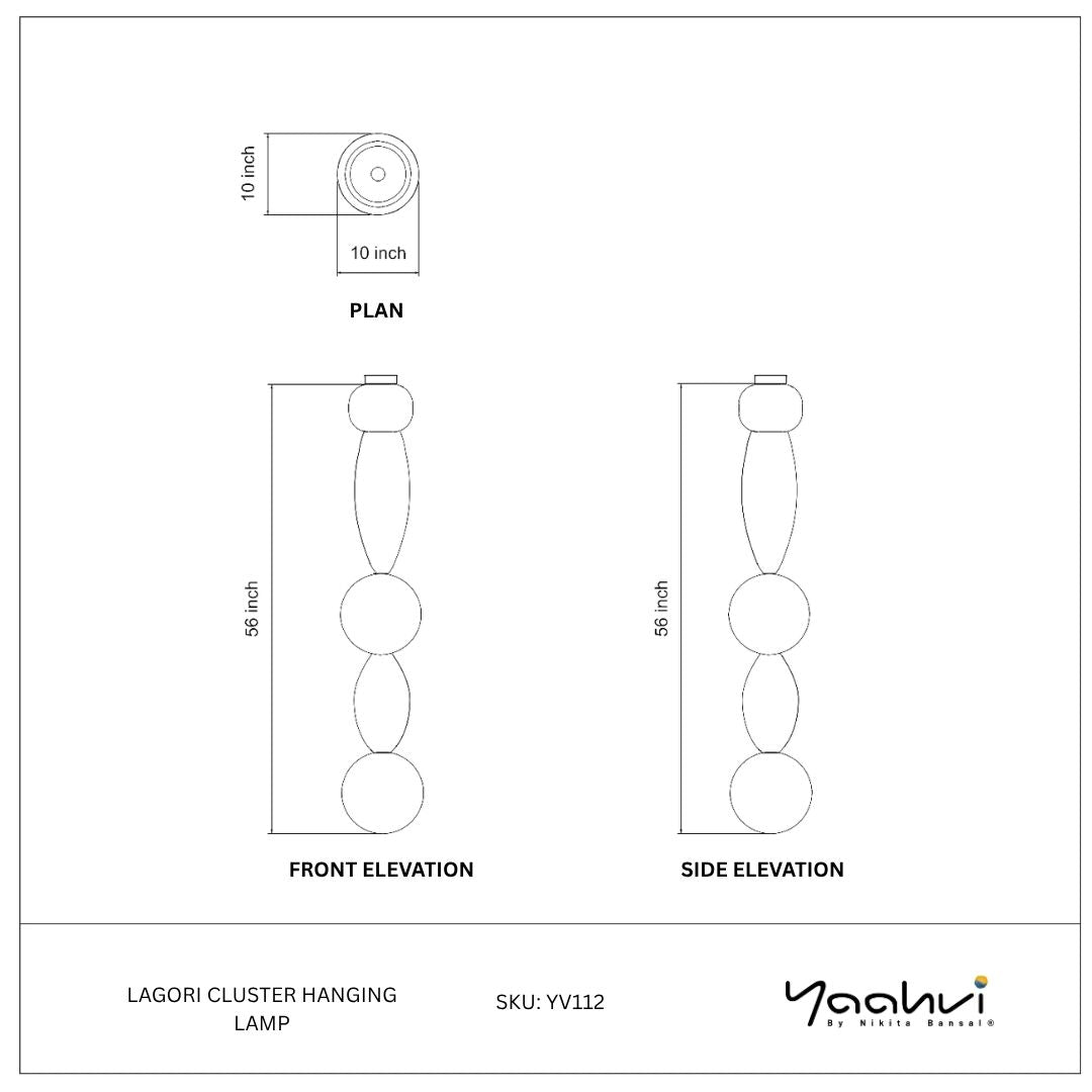 Buy Yaahvi by Nikita Bansal Lagori Cluster Hanging Lamp - Contemporary & Handcrafted Hanging Lamps Online India