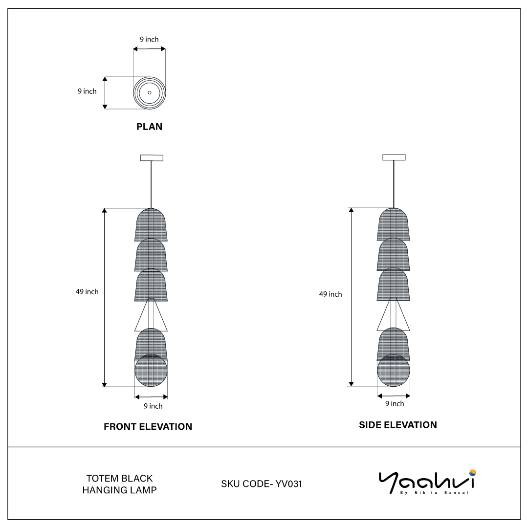 Totem Black Hanging Lamp