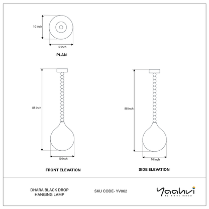 Dhara Black Drop Hanging Lamp