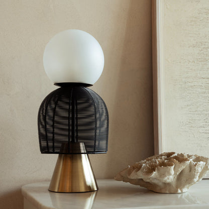 Buy Yaahvi by Nikita Bansal Totem Black Table Lamp - Contemporary & Handcrafted Table Lamps Online India