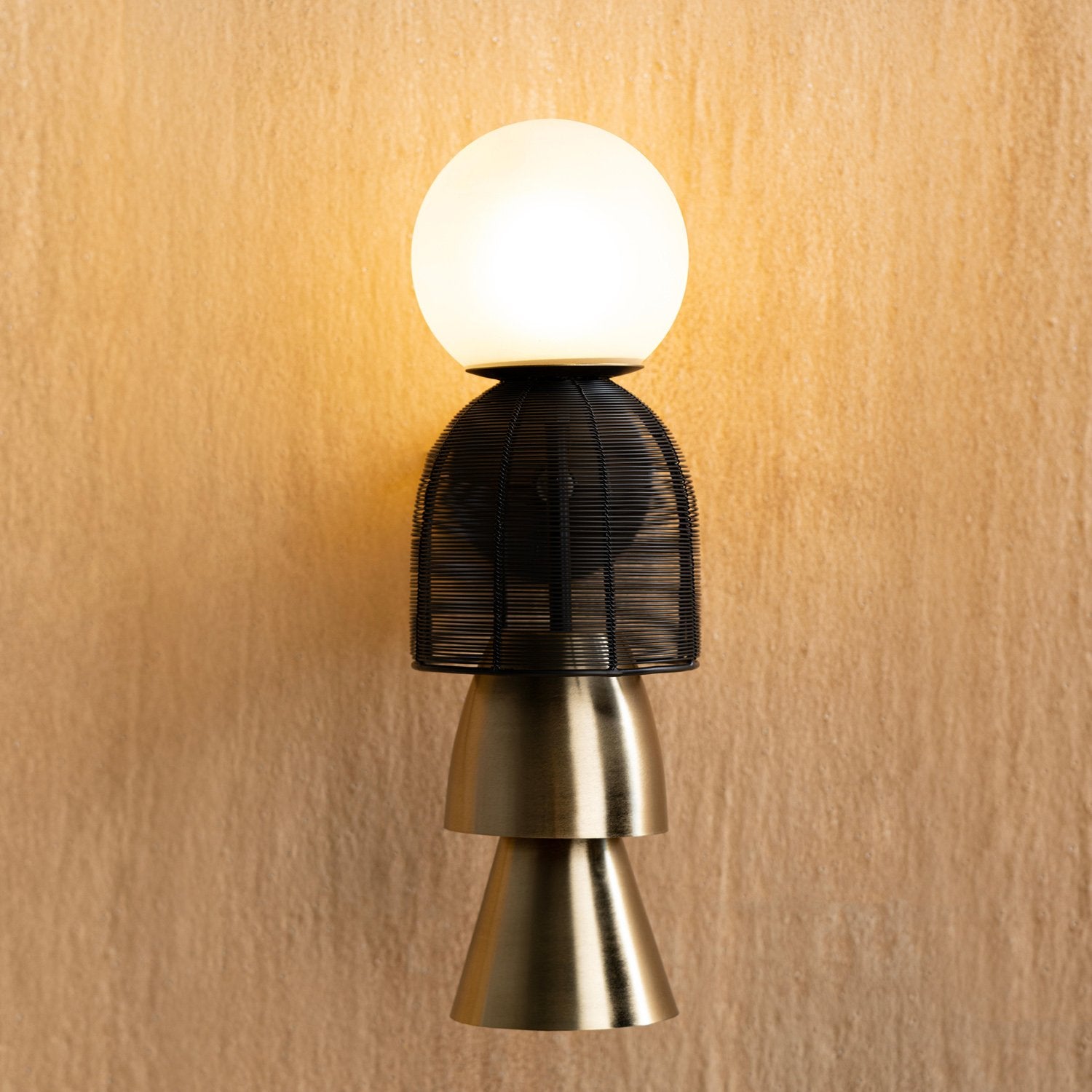 Totem Black Wall Lamp by Yaahvi by Nikita Bansal