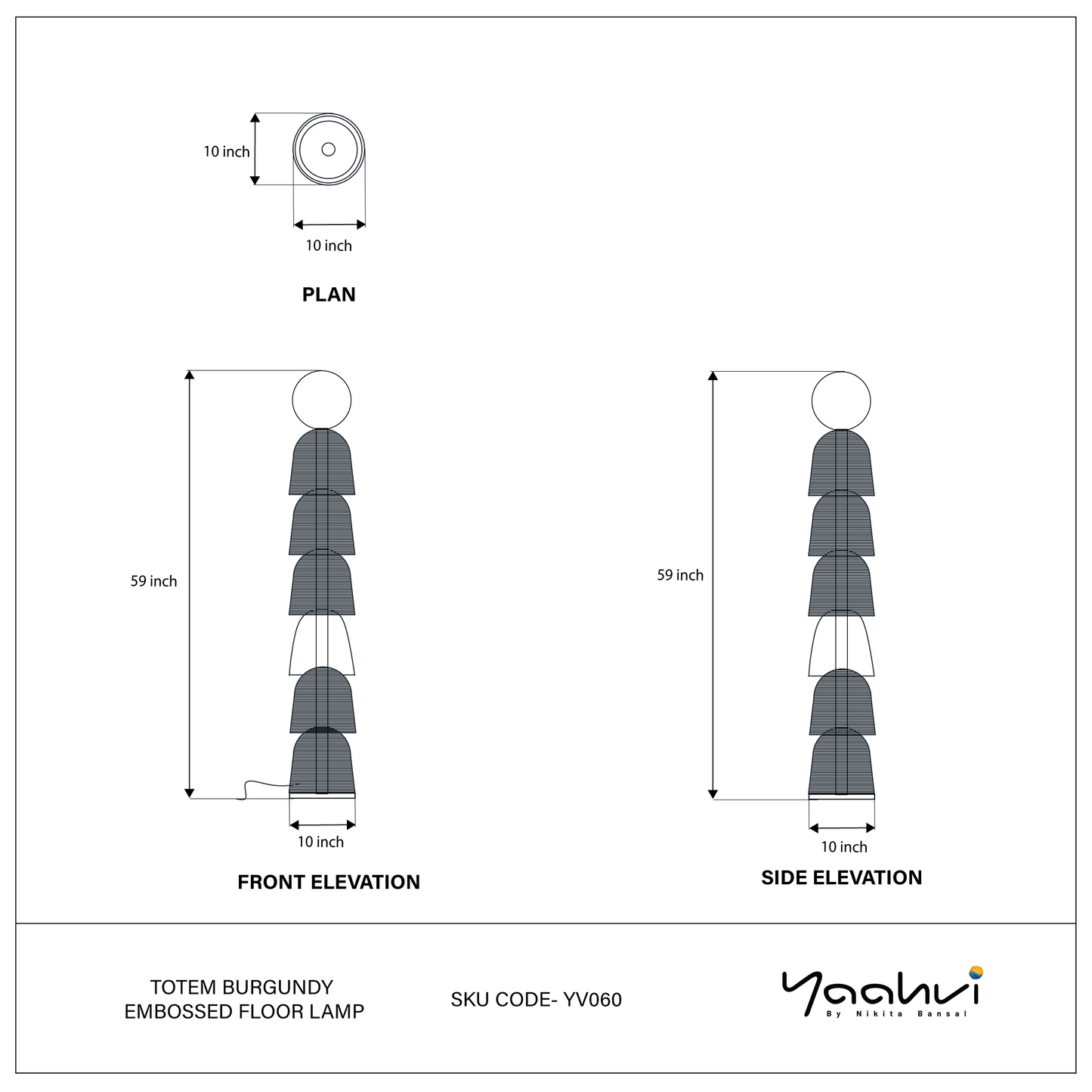 Totem Burgundy Embossed Floor Lamp