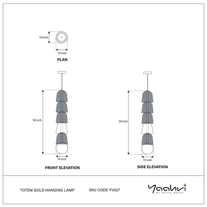 Totem Gold Hanging Lamp