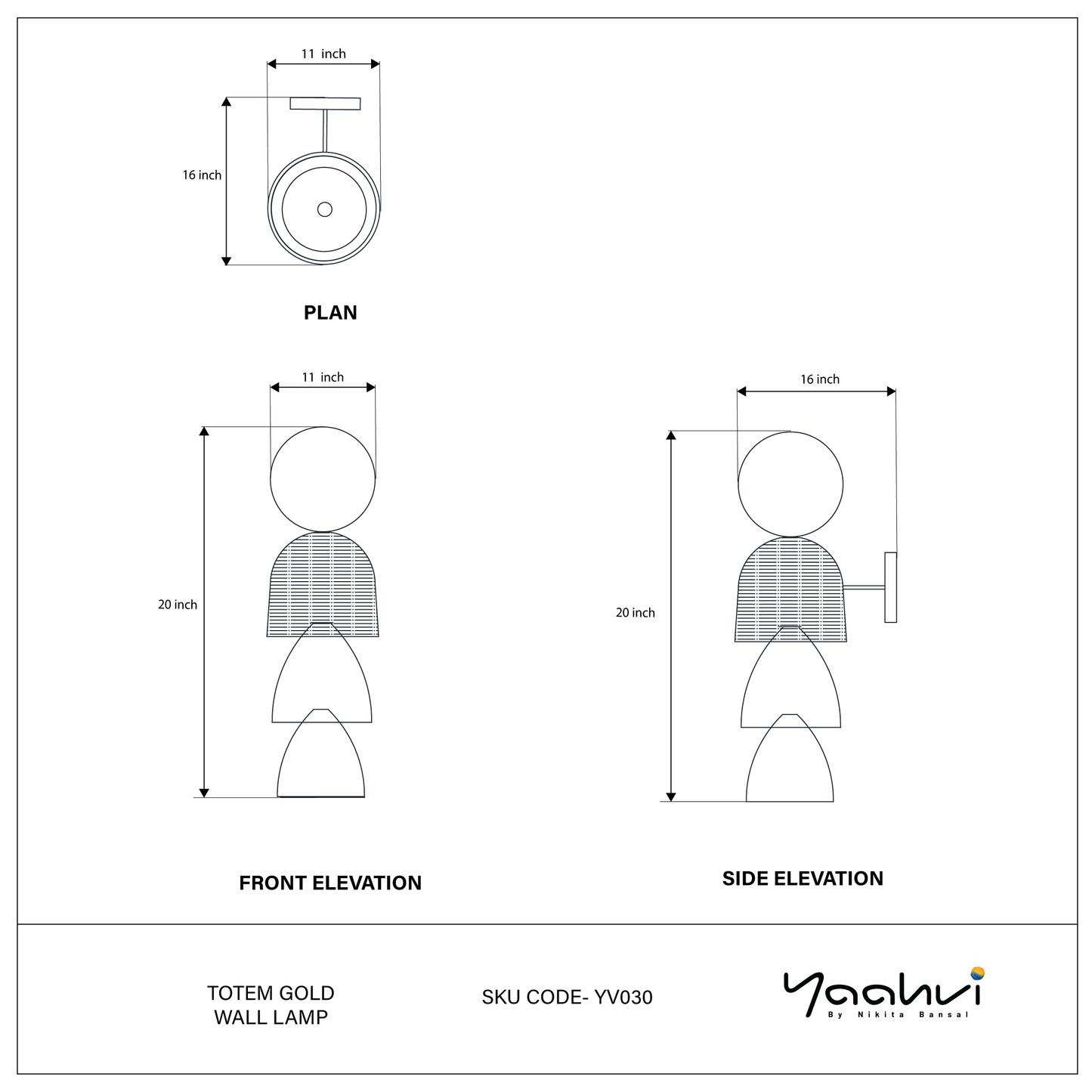 Totem Gold Wall Lamp