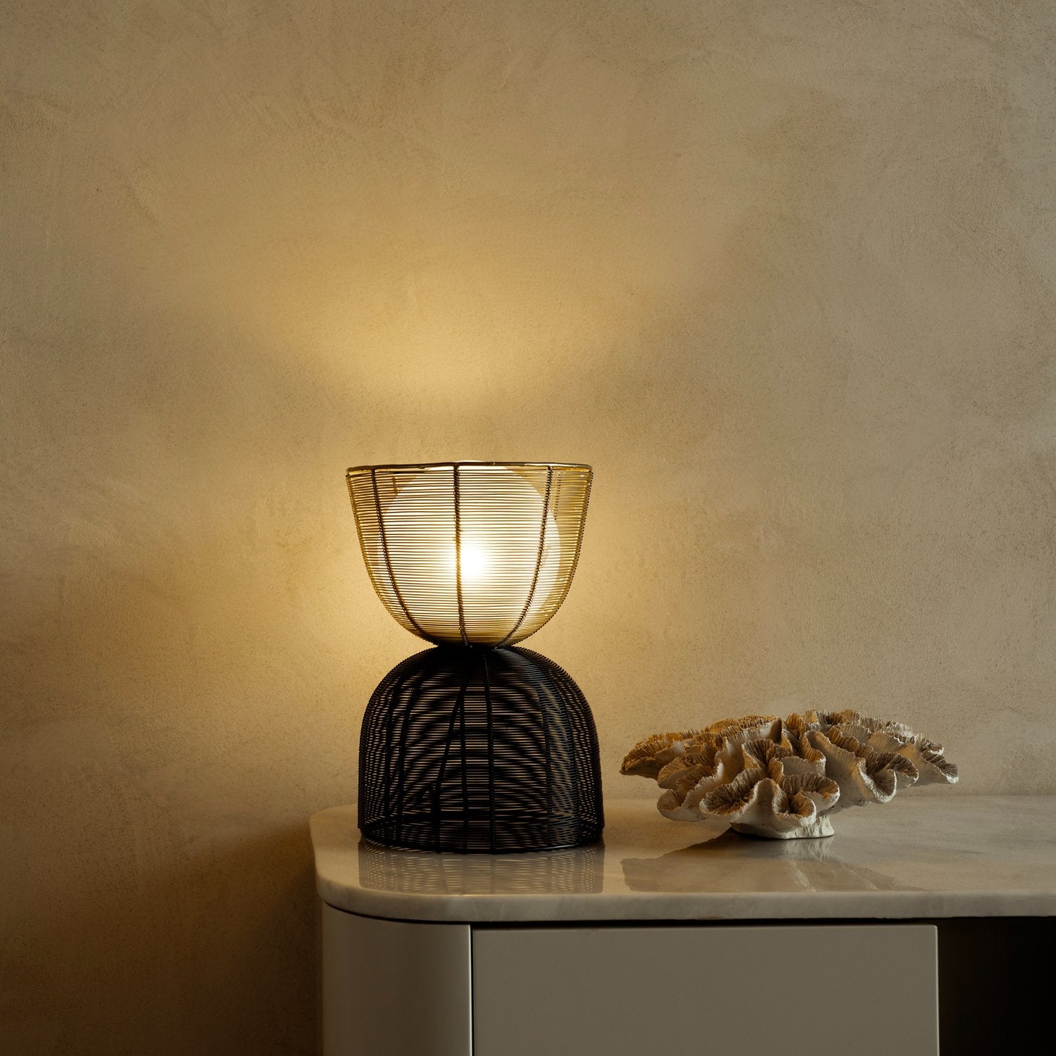 Totem Gold Table Lamp by Yaahvi by Nikita Bansal Lamp with golden accents