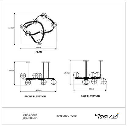 Virga Gold Chandelier