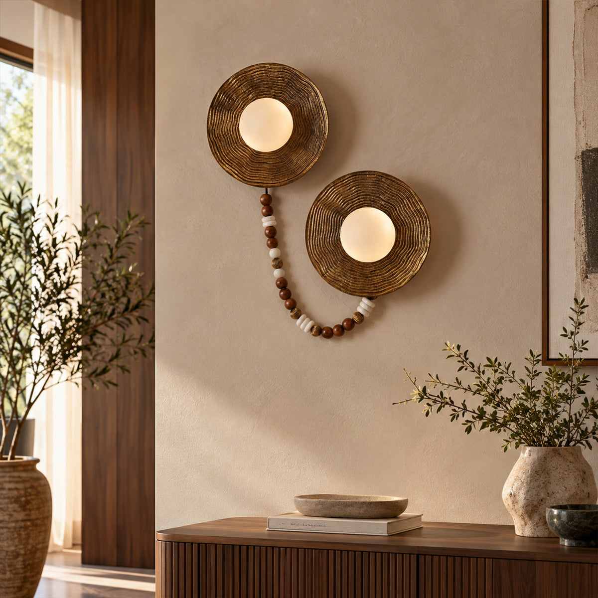Buy Yaahvi by Nikita Bansal Virga Dual Disc Wall Lamp - Contemporary & Handcrafted Wall Lamps Online India