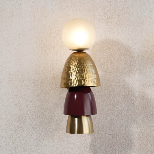 Totem Burgundy Embossed Wall Lamp