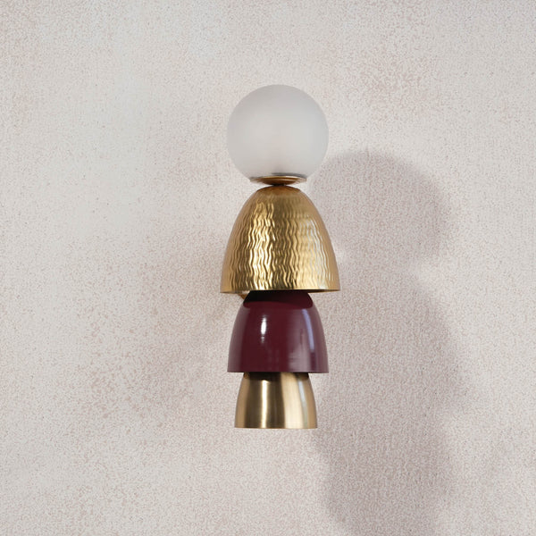 Totem Burgundy Embossed Wall Lamp