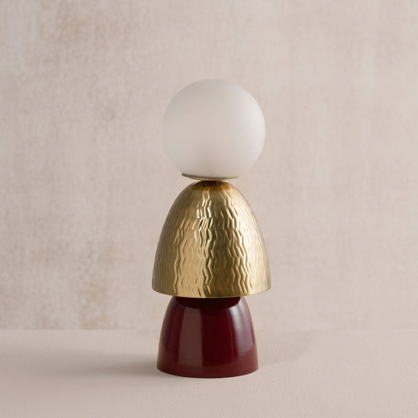 Totem Burgundy Embossed Table Lamp