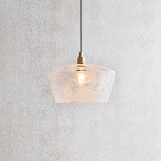 Bella White Trapezoid Hanging Lamp