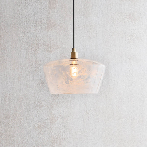Bella White Trapezoid Hanging Lamp