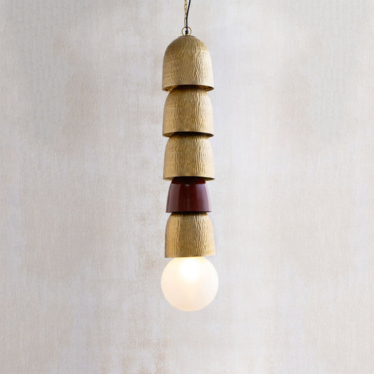 Totem Burgundy Embossed Hanging Lamp