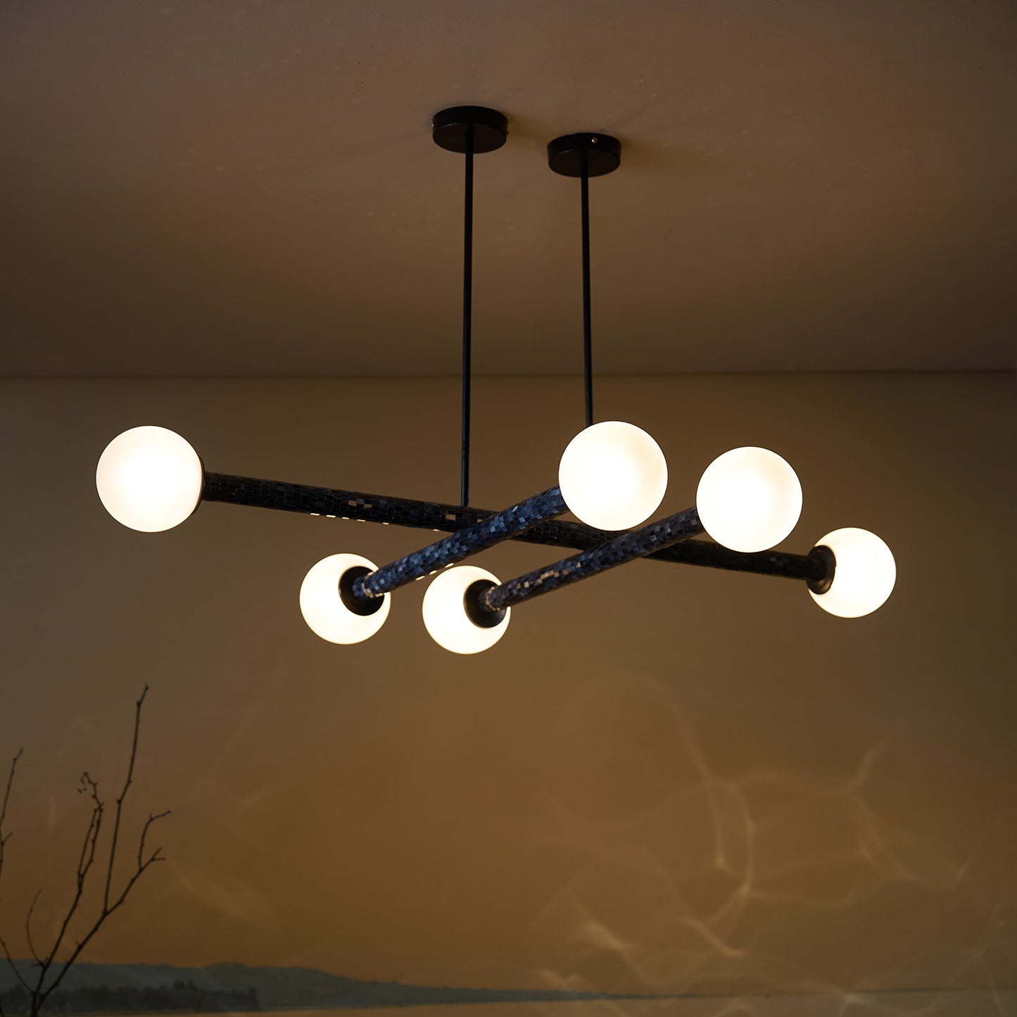Buy Yaahvi by Nikita Bansal Reva Stick Chandelier Cluster of 3 - Contemporary & Handcrafted Chandelier Online India