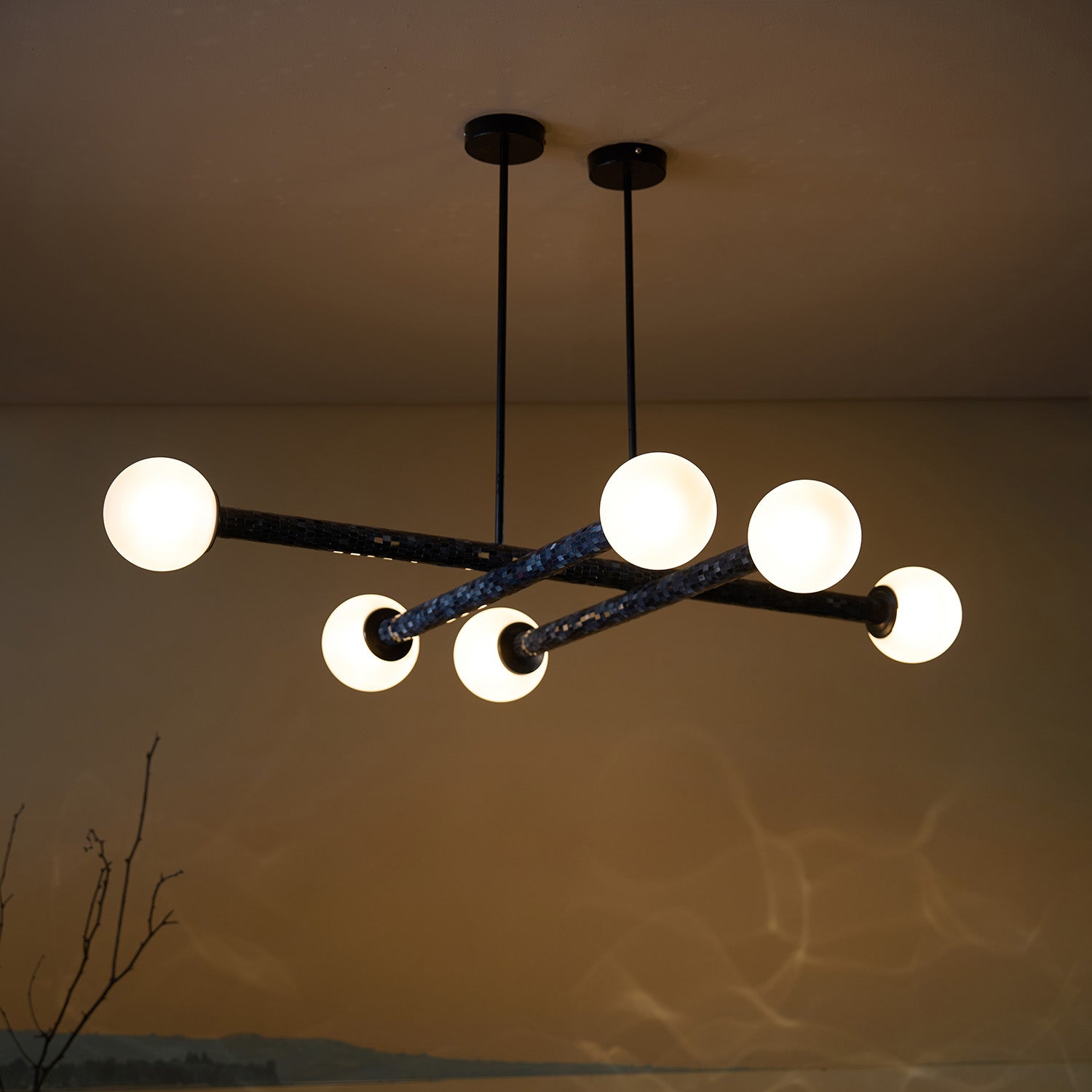 Buy Yaahvi by Nikita Bansal Reva Stick Chandelier Cluster of 3 - Contemporary & Handcrafted Chandelier Online India