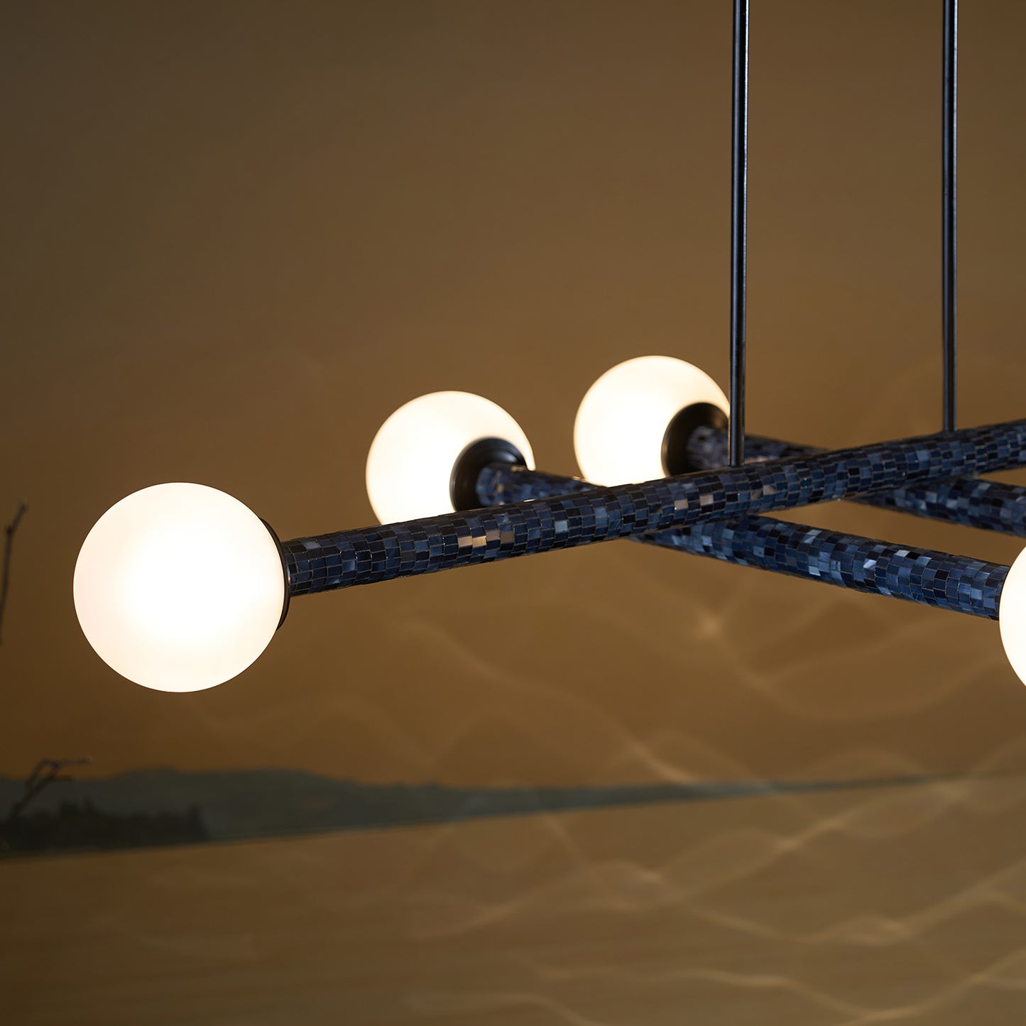 Buy Yaahvi by Nikita Bansal Reva Stick Chandelier Cluster of 3 - Contemporary & Handcrafted Chandelier Online India