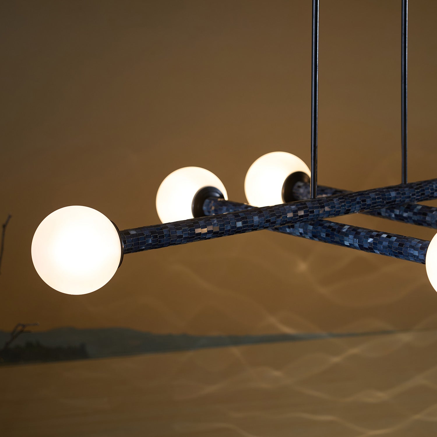 Buy Yaahvi by Nikita Bansal Reva Stick Chandelier Cluster of 3 - Contemporary & Handcrafted Chandelier Online India