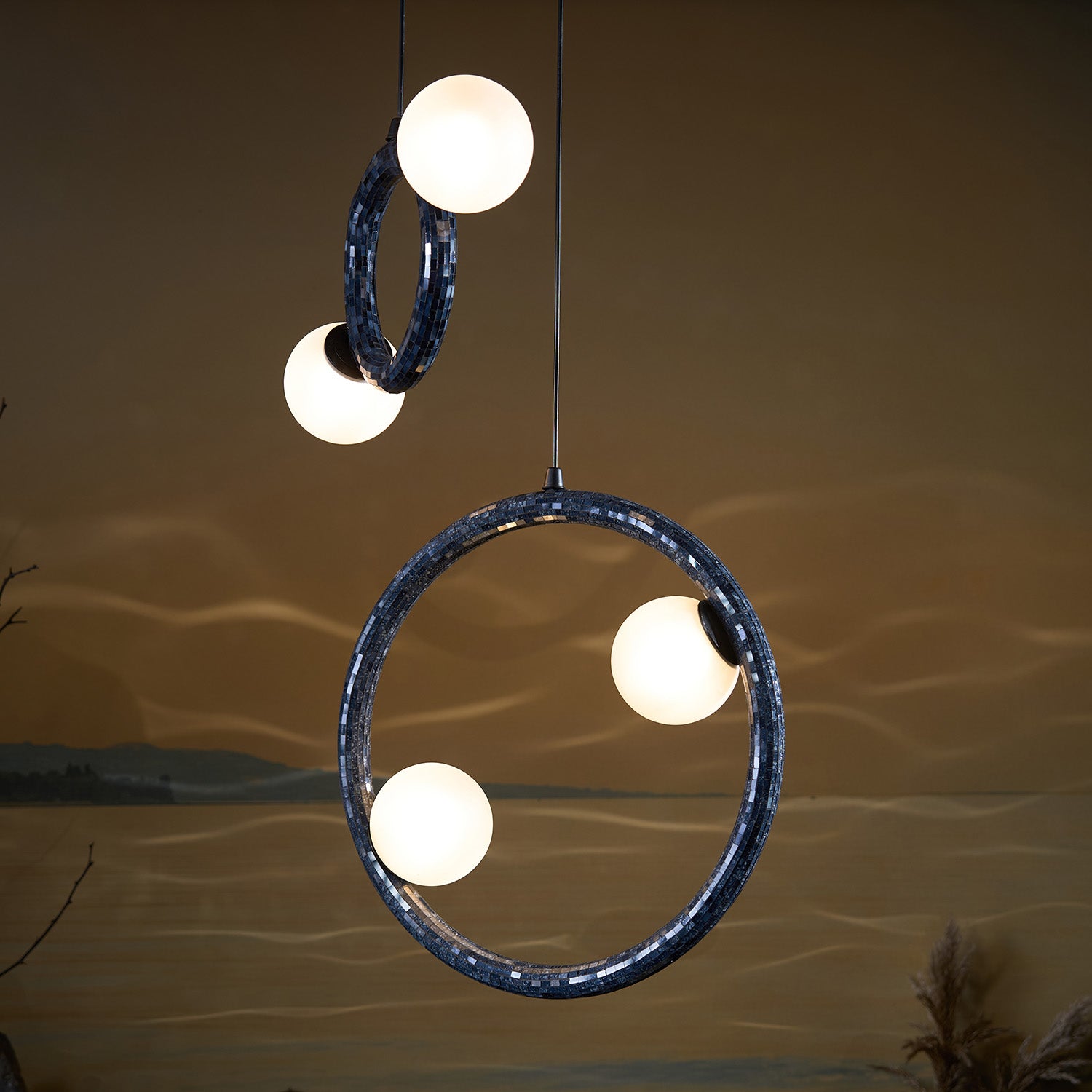 Buy Yaahvi by Nikita Bansal Reva Large Ring Hanging Lamp - Contemporary & Handcrafted Hanging Lamps Online India
