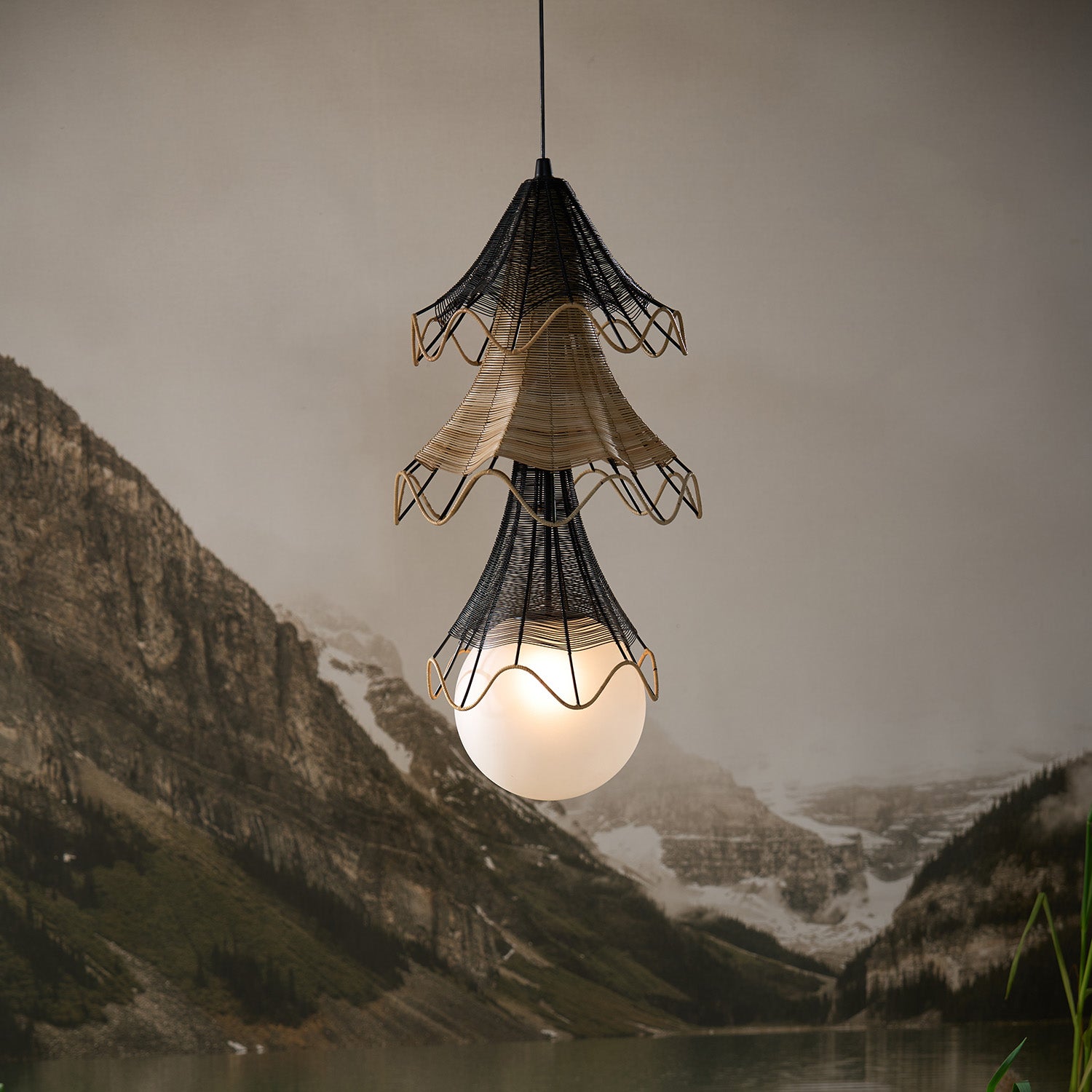Buy Yaahvi by Nikita Bansal Lehar Cluster of 3 Hanging Lamp - Contemporary & Handcrafted Hanging Lamps Online India