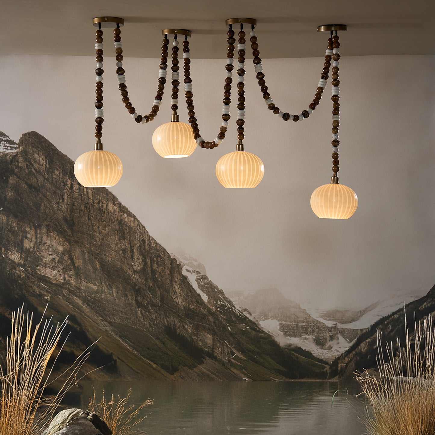 Buy Yaahvi by Nikita Bansal Dhara White and Gold Chandelier - Contemporary & Handcrafted Chandelier Online India