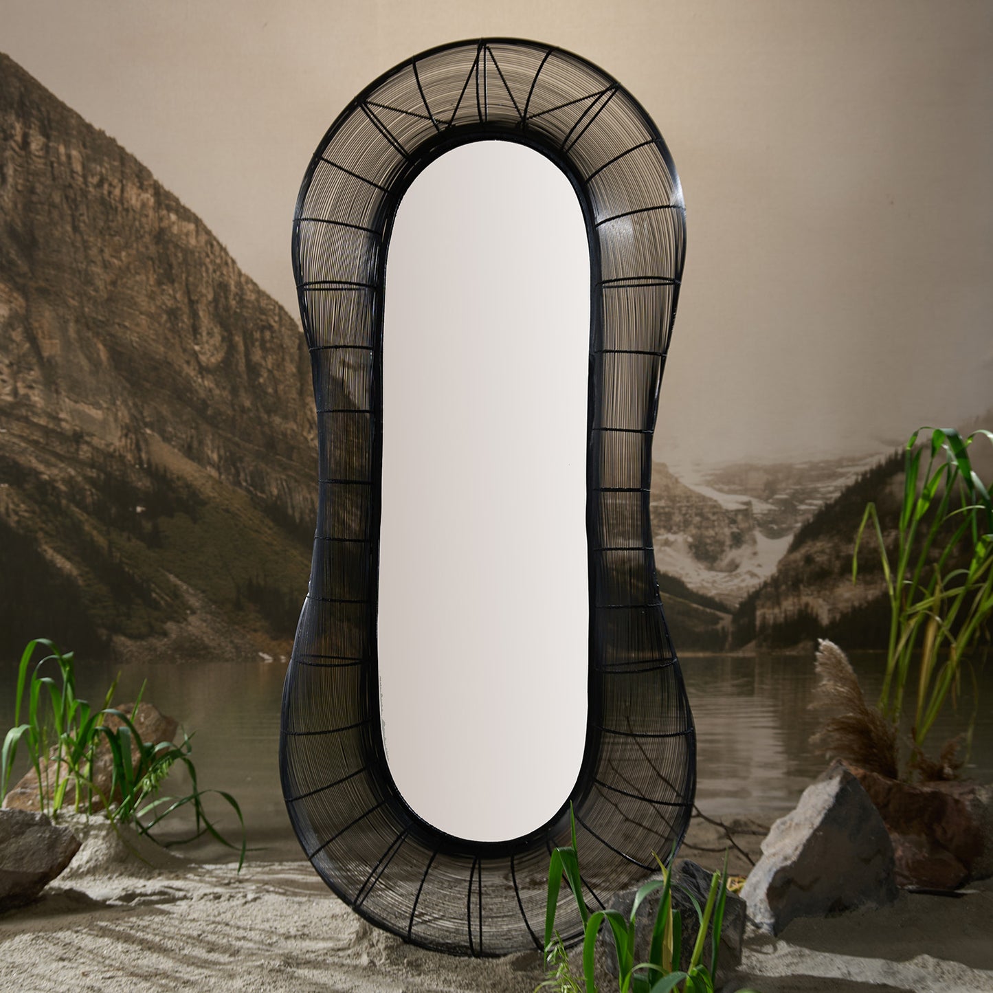 Buy Yaahvi by Nikita Bansal Midnight Black Mirror - Contemporary & Handcrafted Wall Decor Online India