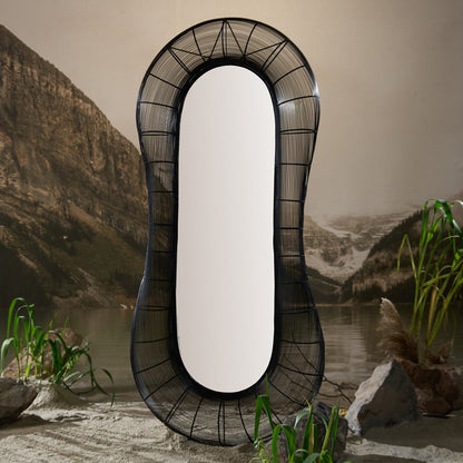 Buy Yaahvi by Nikita Bansal Midnight Black Mirror - Contemporary & Handcrafted Wall Decor Online India