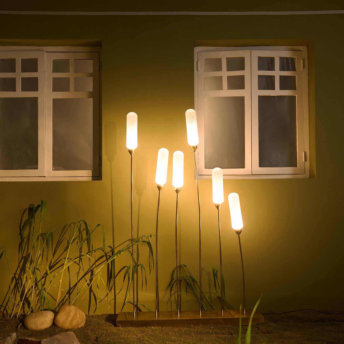 Buy Yaahvi by Nikita Bansal Kinara Outdoor Floor Lamp Gold and White - Contemporary & Handcrafted Floor Lamps Online India
