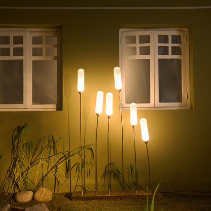 Buy Yaahvi by Nikita Bansal Kinara Outdoor Floor Lamp Gold and White - Contemporary & Handcrafted Floor Lamps Online India