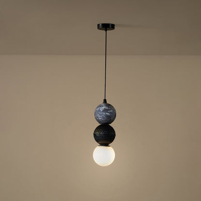 Buy Yaahvi by Nikita Bansal Lagori Black Marble Painting Hanging Lamp - Contemporary & Handcrafted Hanging Lamps Online India