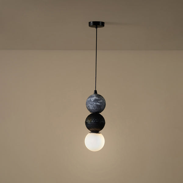 Lagori Black Marble Painting Hanging Lamp