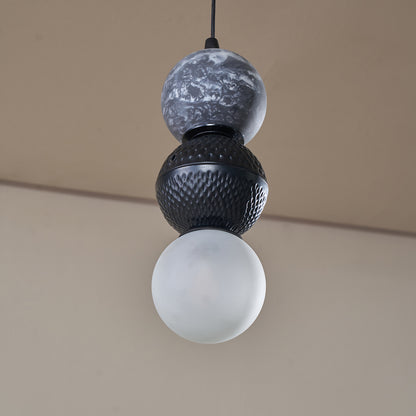 Buy Yaahvi by Nikita Bansal Lagori Black Marble Painting Hanging Lamp - Contemporary & Handcrafted Hanging Lamps Online India