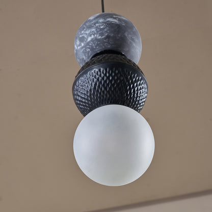 Buy Yaahvi by Nikita Bansal Lagori Black Marble Painting Hanging Lamp - Contemporary & Handcrafted Hanging Lamps Online India
