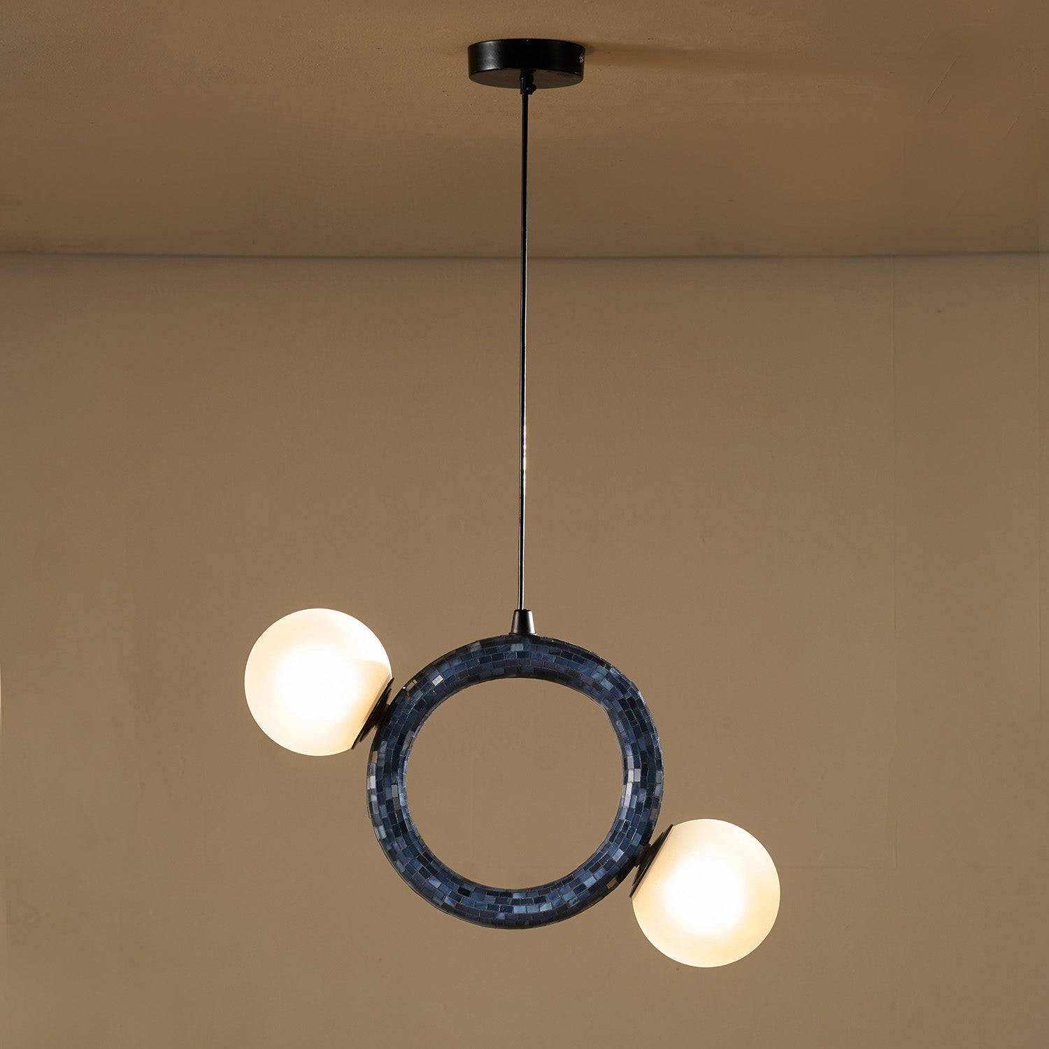 Buy Yaahvi by Nikita Bansal Reva Small Ring Hanging Lamp - Contemporary & Handcrafted Hanging Lamps Online India