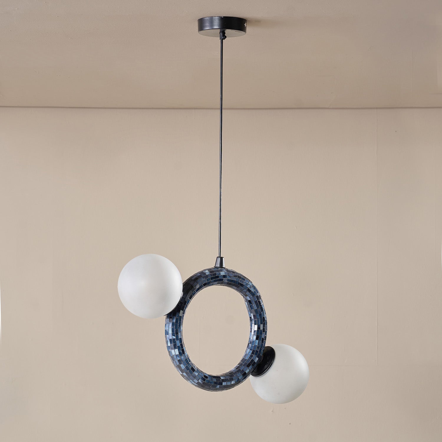 Buy Yaahvi by Nikita Bansal Reva Small Ring Hanging Lamp - Contemporary & Handcrafted Hanging Lamps Online India