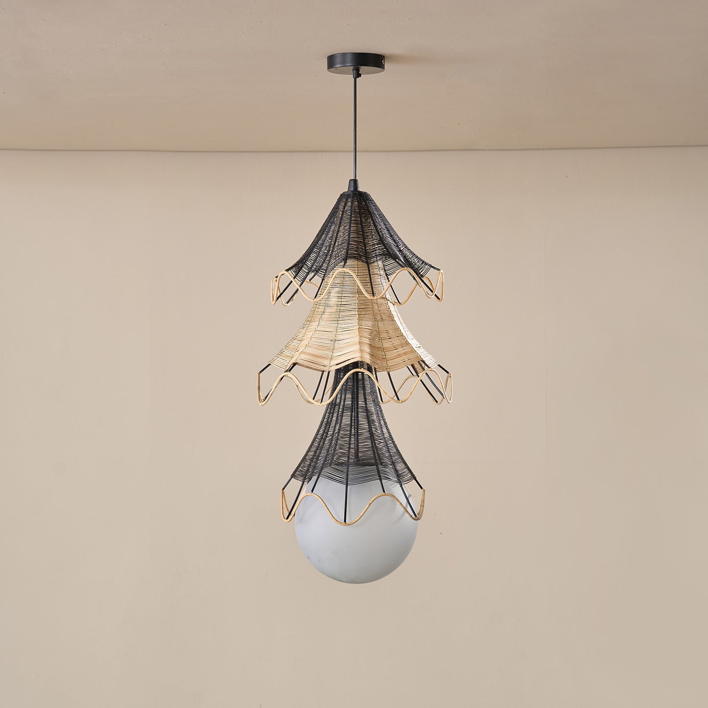 Buy Yaahvi by Nikita Bansal Lehar Cluster of 3 Hanging Lamp - Contemporary & Handcrafted Hanging Lamps Online India