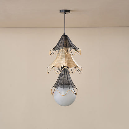 Buy Yaahvi by Nikita Bansal Lehar Cluster of 3 Hanging Lamp - Contemporary & Handcrafted Hanging Lamps Online India