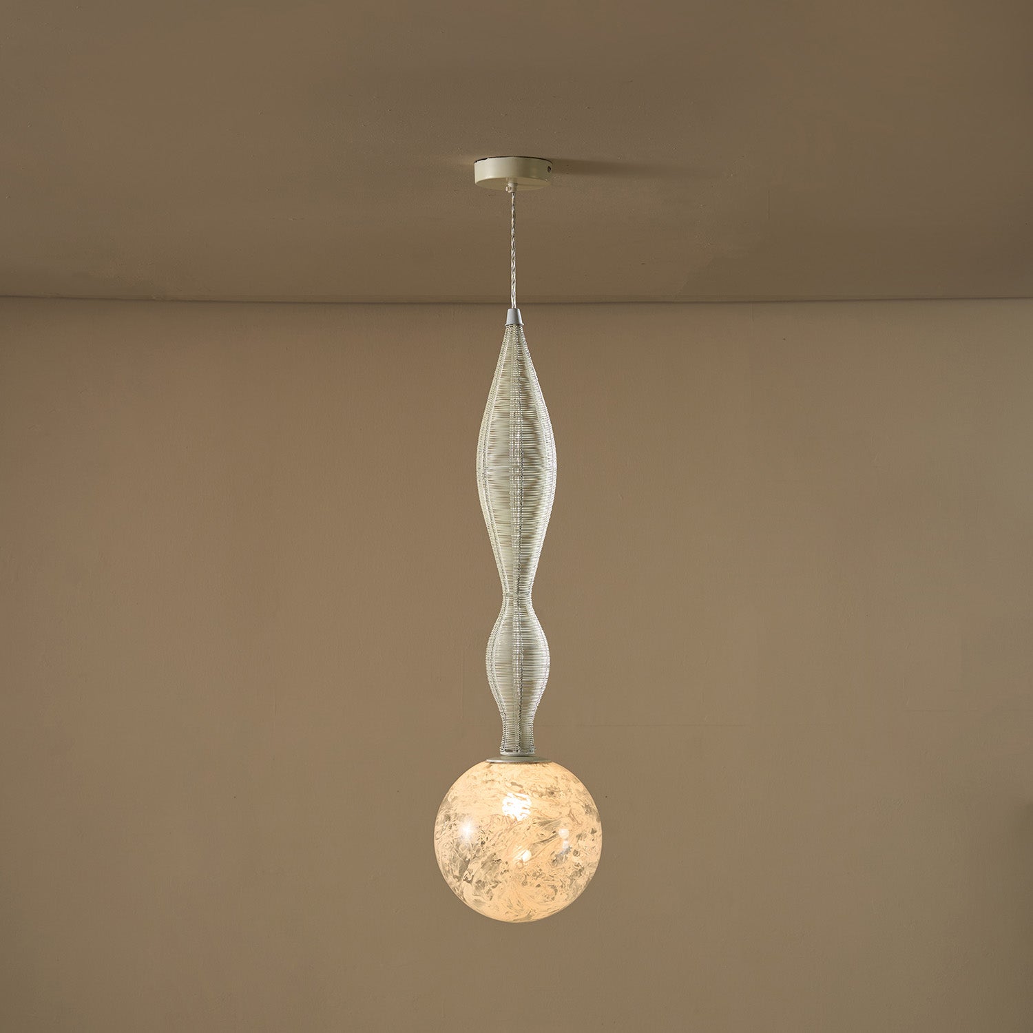 Buy Yaahvi by Nikita Bansal Dawn Small White Hanging Lamp - Contemporary & Handcrafted Hanging Lamps Online India