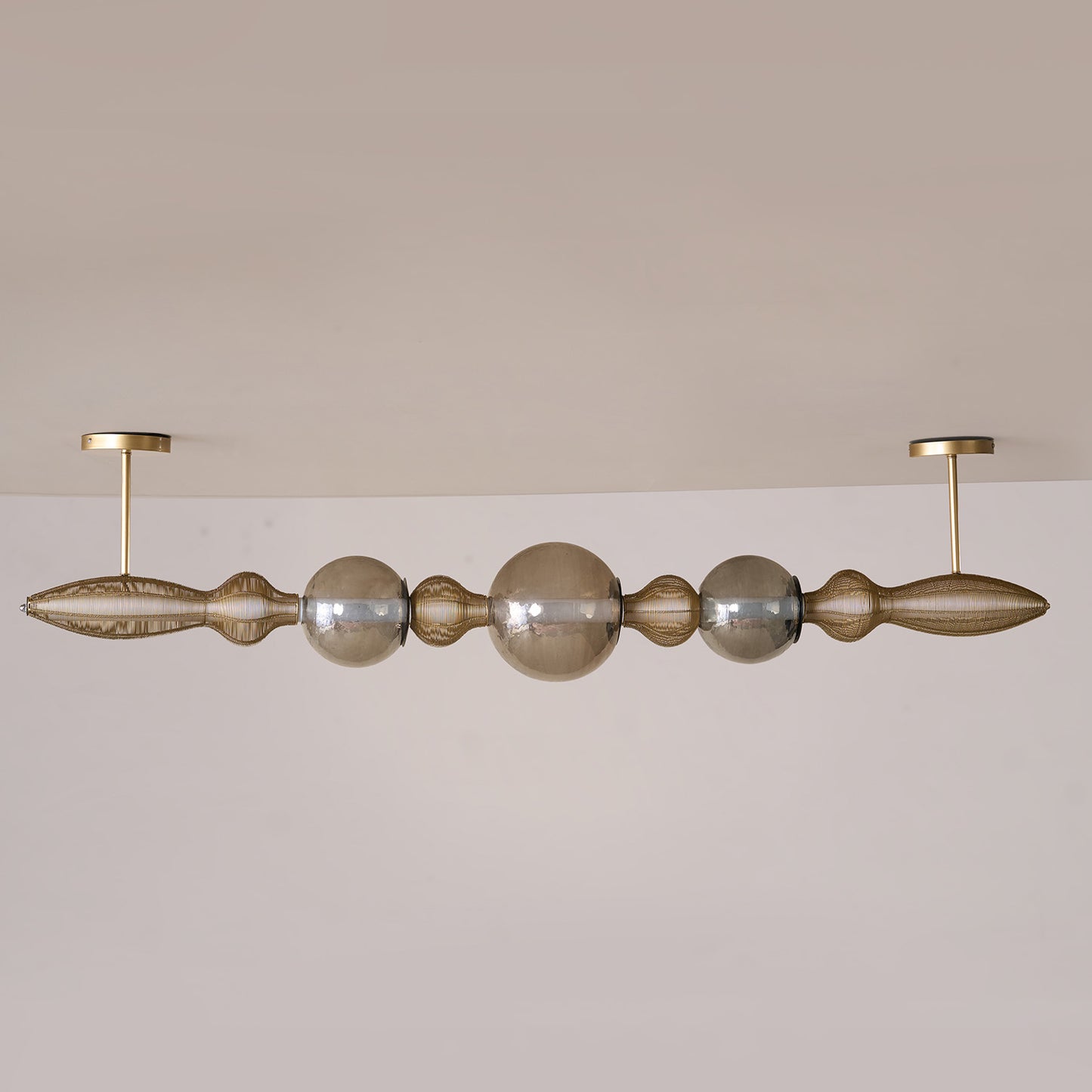 Buy Yaahvi by Nikita Bansal Dawn Gold Horizontal Chandelier - Contemporary & Handcrafted Chandelier Online India