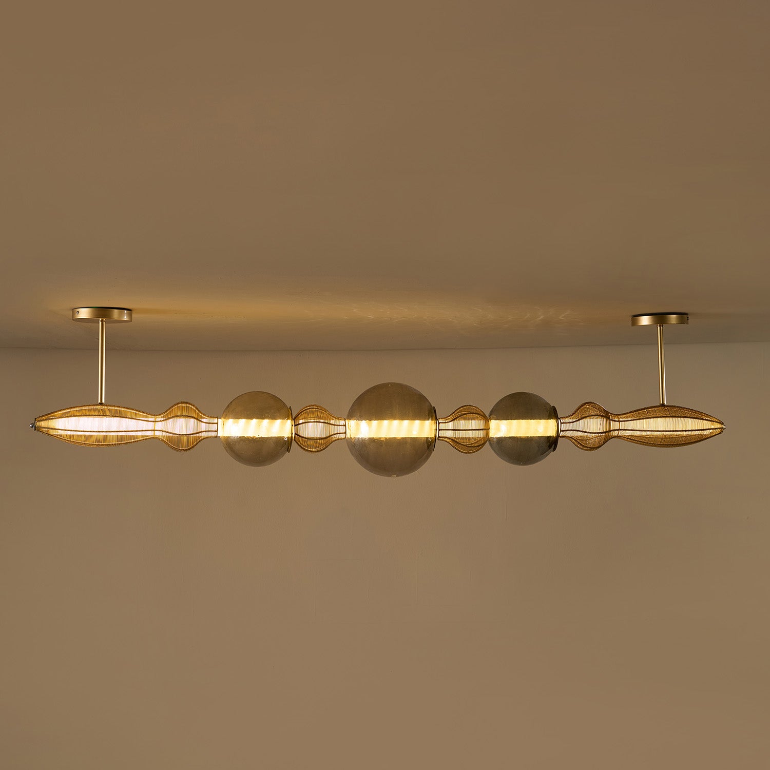Buy Yaahvi by Nikita Bansal Dawn Gold Horizontal Chandelier - Contemporary & Handcrafted Chandelier Online India