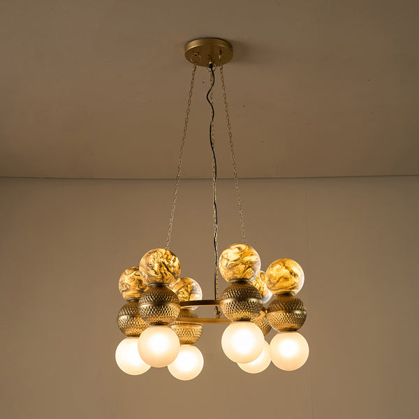 Lagori Gold Marble Painting Chandelier