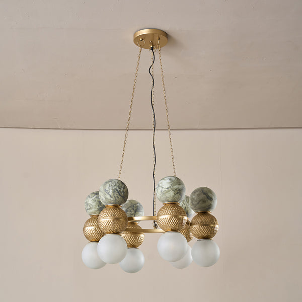 Lagori Gold Marble Painting Chandelier