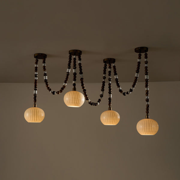 Dhara White and Gold Chandelier