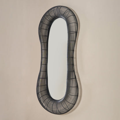 Buy Yaahvi by Nikita Bansal Midnight Black Mirror - Contemporary & Handcrafted Wall Decor Online India