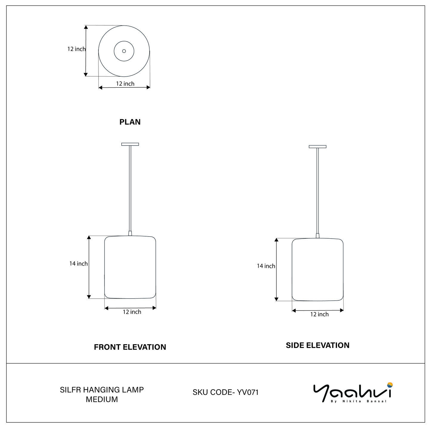 Silfr Hanging Lamp Medium